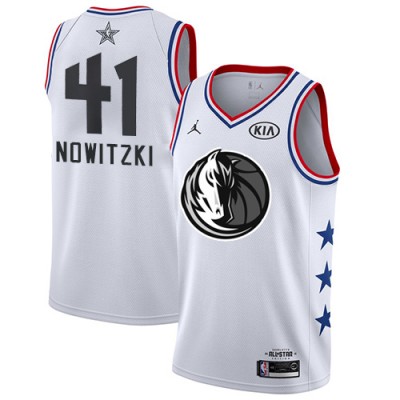 Nike Dallas Mavericks #41 Dirk Nowitzki White Youth NBA Jordan Swingman 2019 All-Star Game Jersey
